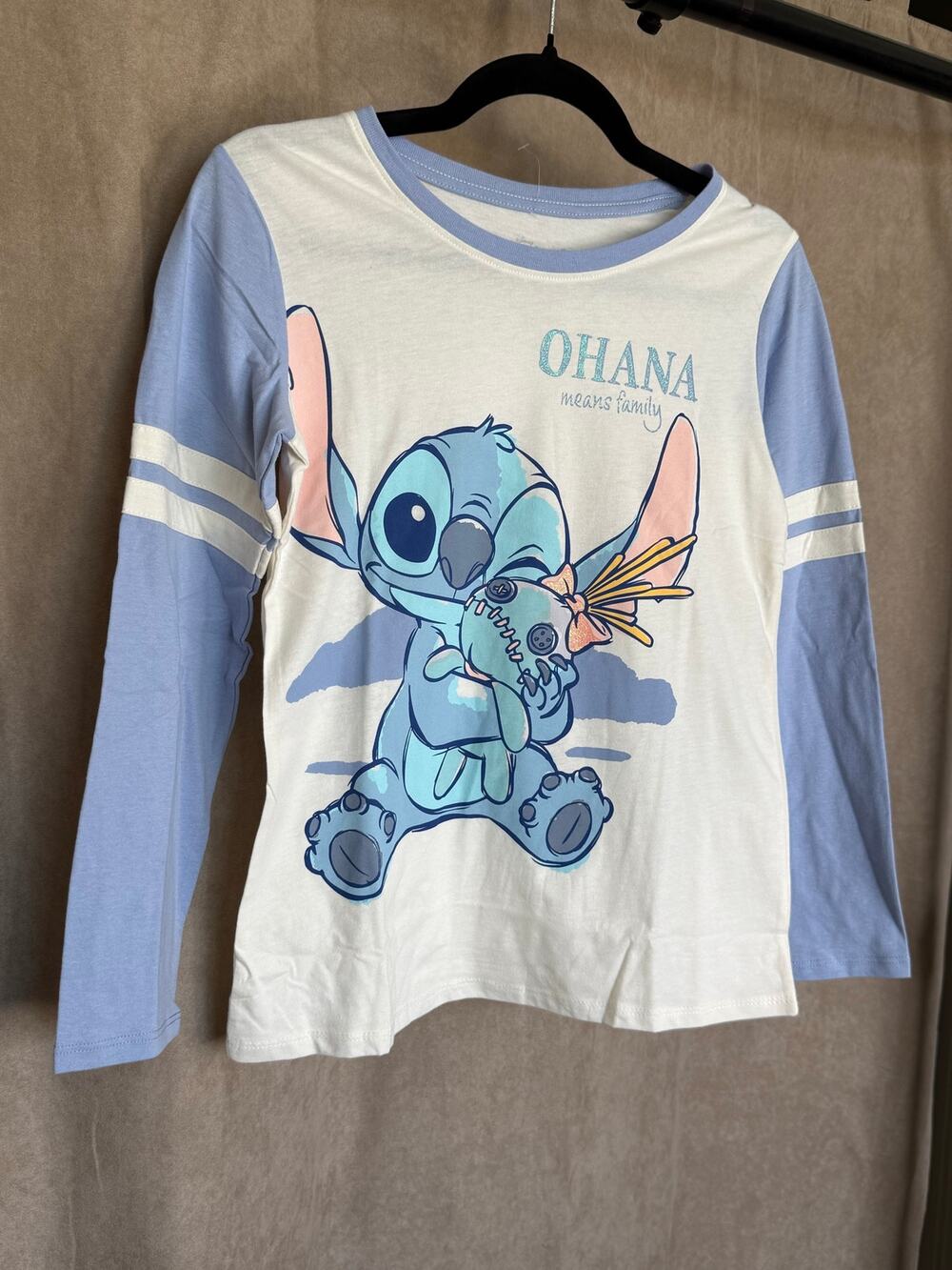 Disney Stitch Ohana Means Family Long Sleeve T Shirt XS NWT